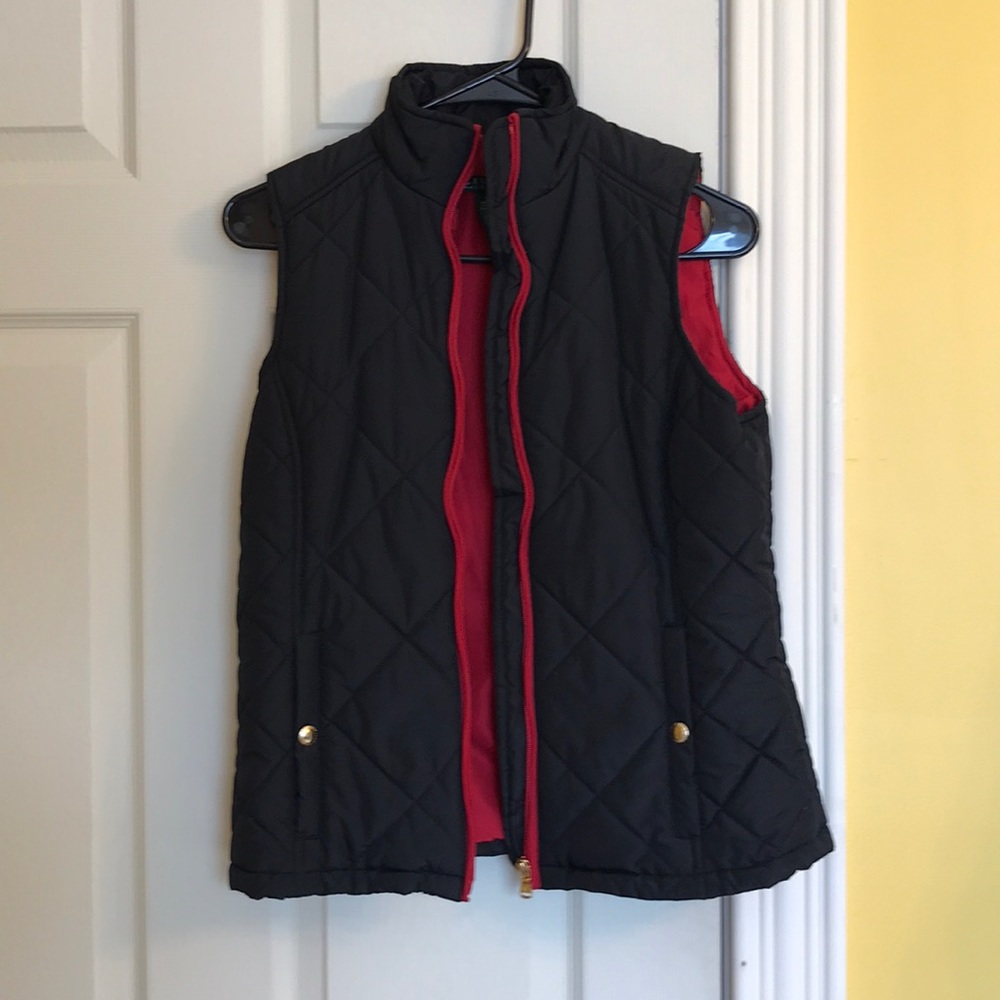 Ralph Lauren Black/Red Quilted Vest Sz Small